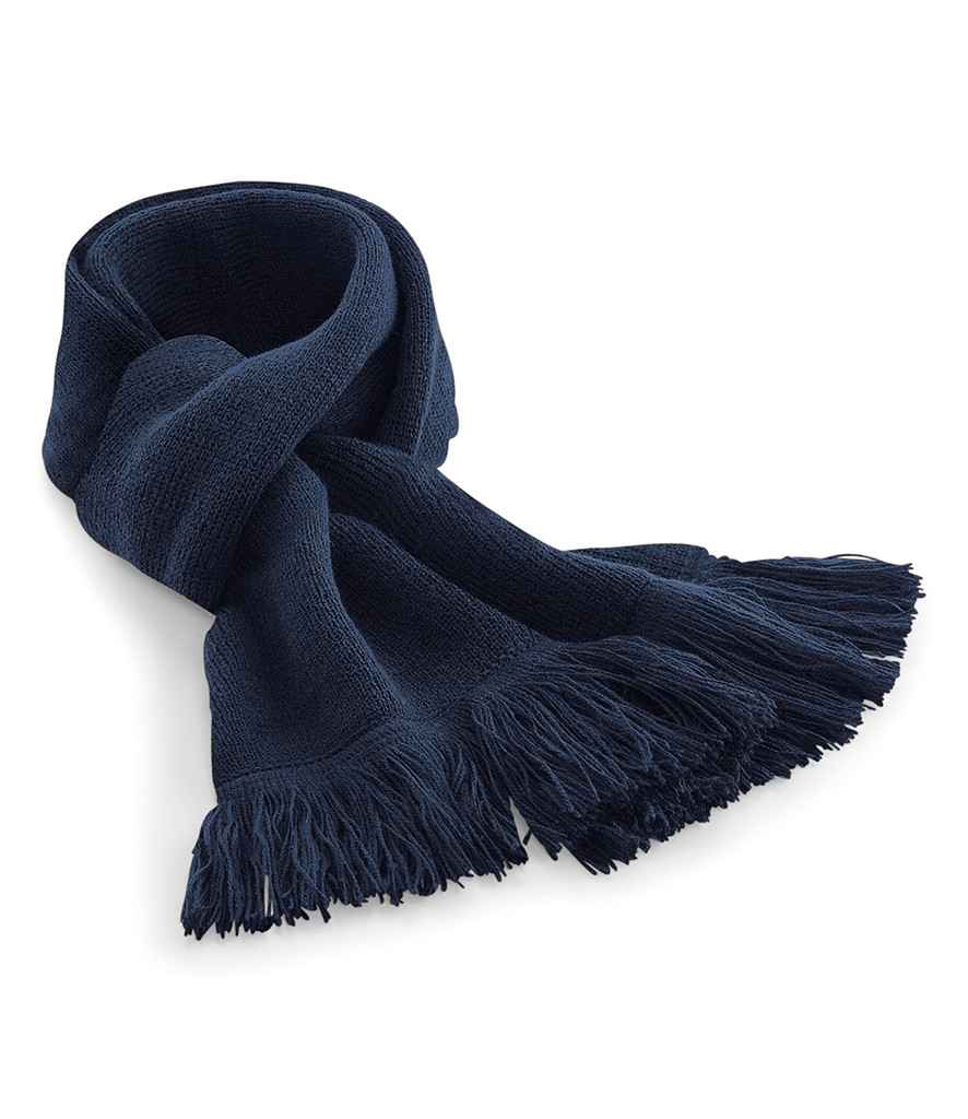 Beechfield Classic Knitted Scarf in ONE French Navy by Beechfield — Custom branded clothing by Print Press, featuring premium embroidery produced in our specialist print lab in the UK.