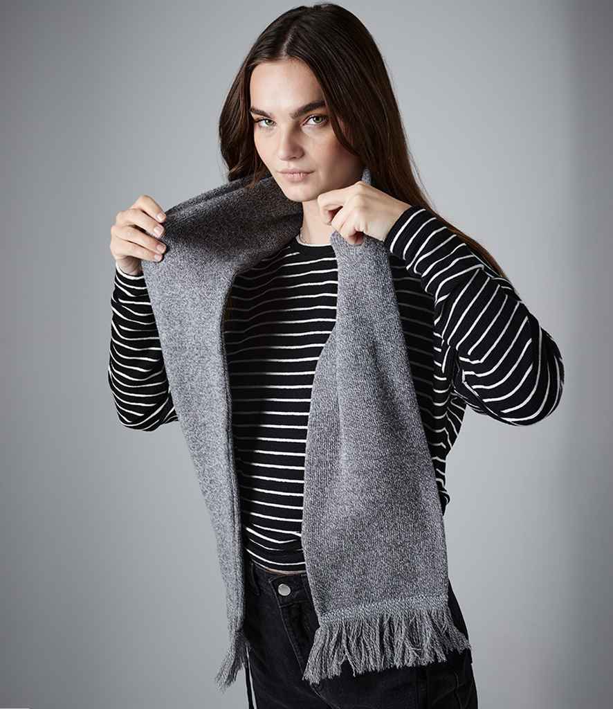 Beechfield Classic Knitted Scarf in ONE Heather Grey by Beechfield — Custom branded clothing by Print Press, featuring premium embroidery produced in our specialist print lab in the UK.