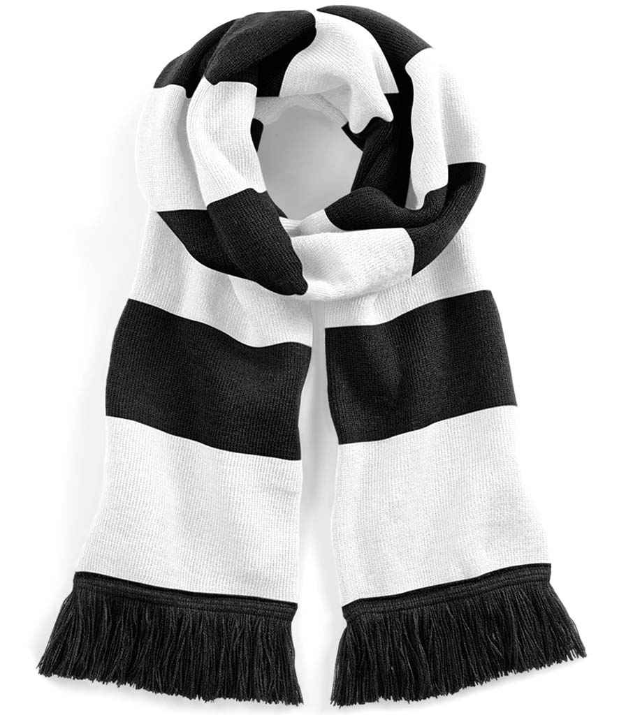 Beechfield Stadium Scarf in ONE Black White by Beechfield — Custom branded clothing by Print Press, featuring premium embroidery produced in our specialist print lab in the UK.