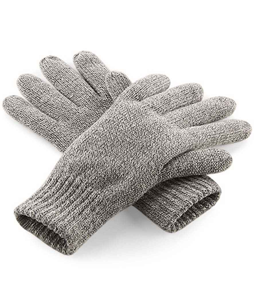 Beechfield Classic Thinsulate™ Gloves in S M Heather Grey by Beechfield — Custom branded clothing by Print Press, featuring premium embroidery produced in our specialist print lab in the UK.