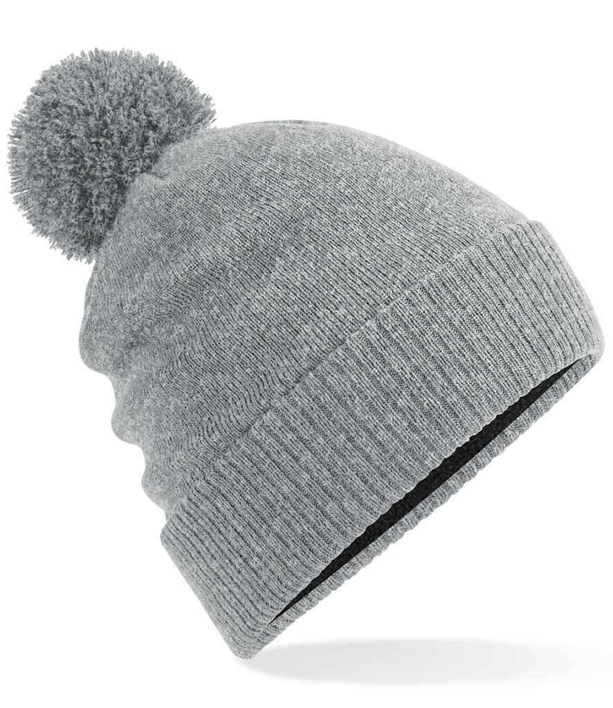 Beechfield Water Repellent Thermal Snowstar® Beanie in ONE Heather Grey by Beechfield — Custom branded clothing by Print Press, featuring premium embroidery produced in our specialist print lab in the UK.