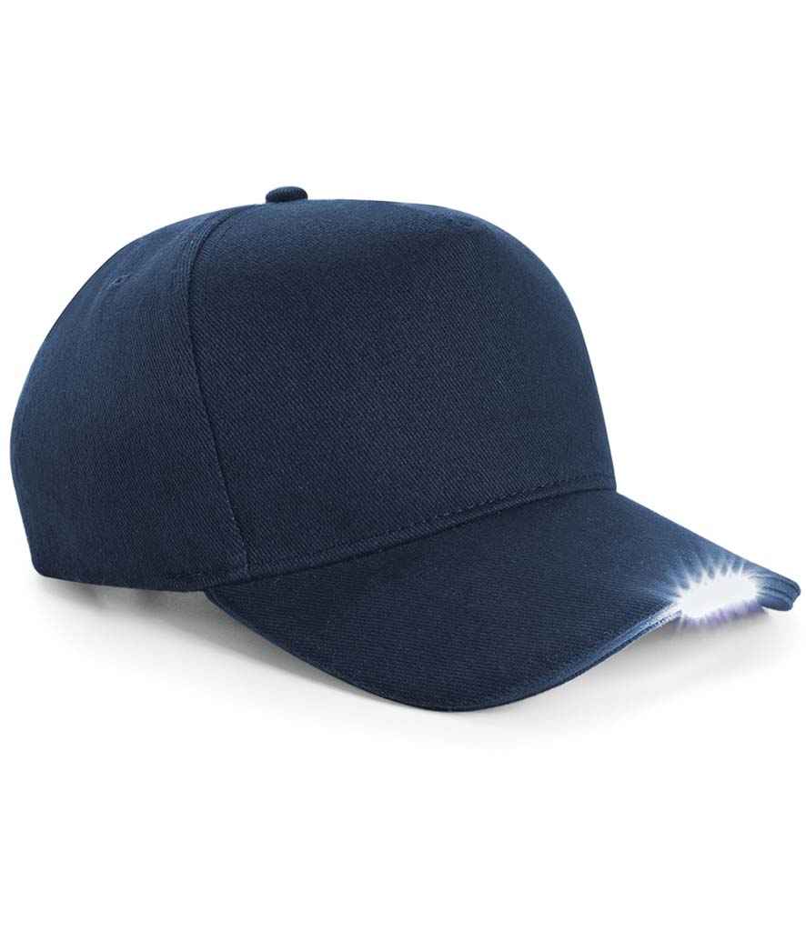 Beechfield LED Light Cap in ONE French Navy by Beechfield — Custom branded clothing by Print Press, featuring premium embroidery produced in our specialist print lab in the UK.