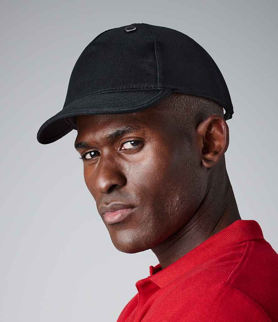Beechfield EN812 Bump Cap in ONE Black by Beechfield — Custom branded clothing by Print Press, featuring premium embroidery produced in our specialist print lab in the UK.