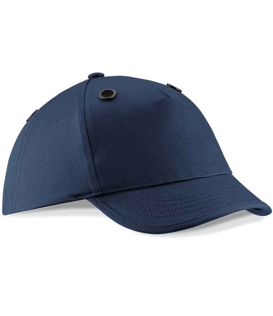 Beechfield EN812 Bump Cap in ONE French Navy by Beechfield — Custom branded clothing by Print Press, featuring premium embroidery produced in our specialist print lab in the UK.