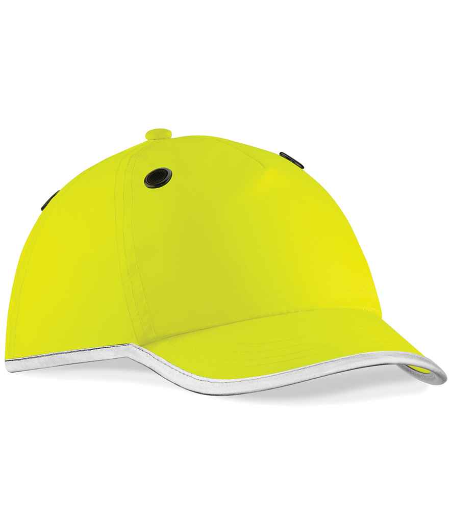 Beechfield Enhanced-Viz EN812 Bump Cap in ONE Fluorescent Yellow by Beechfield — Custom branded clothing by Print Press, featuring premium embroidery produced in our specialist print lab in the UK.