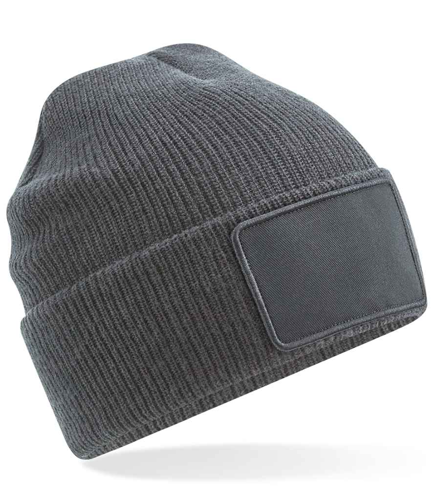 Beechfield Removable Patch Thinsulate™ Beanie in ONE Graphite Grey by Beechfield — Custom branded clothing by Print Press, featuring premium embroidery produced in our specialist print lab in the UK.