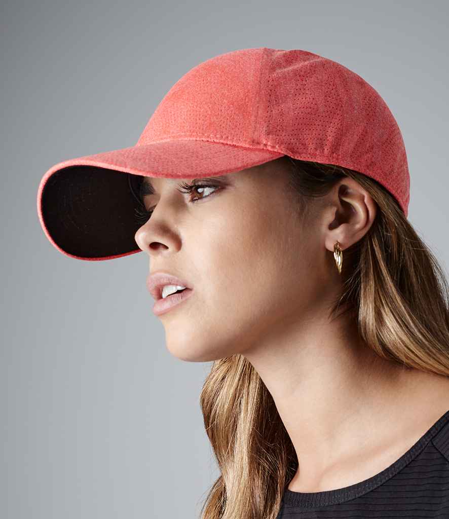 Beechfield Seamless Performance Cap in ONE Heather Coral by Beechfield — Custom branded clothing by Print Press, featuring premium embroidery produced in our specialist print lab in the UK.
