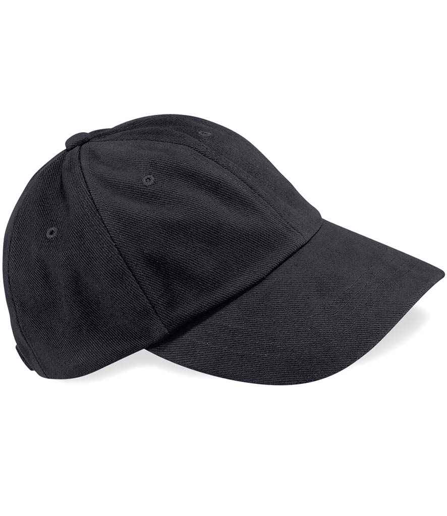 Beechfield Heavy Brushed Low Profile Cap in ONE Black by Beechfield — Custom branded clothing by Print Press, featuring premium embroidery produced in our specialist print lab in the UK.