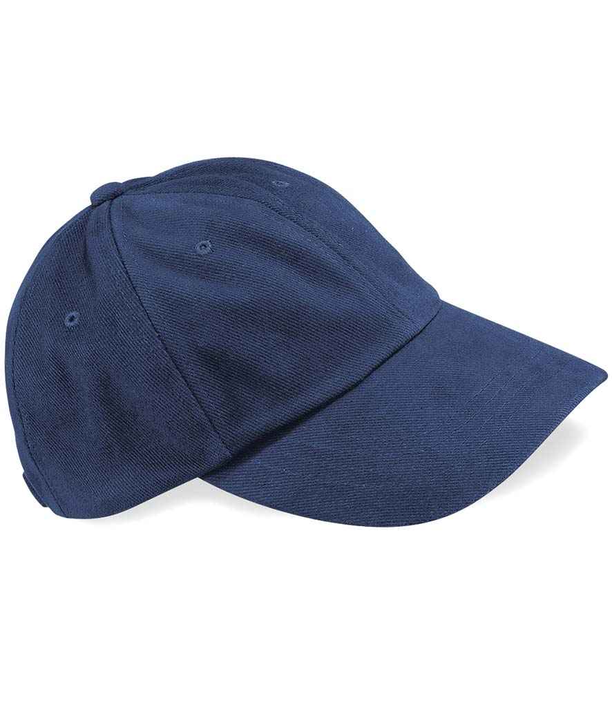 Beechfield Heavy Brushed Low Profile Cap in ONE French Navy by Beechfield — Custom branded clothing by Print Press, featuring premium embroidery produced in our specialist print lab in the UK.