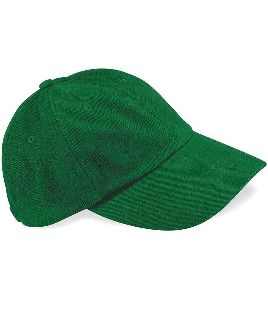 Beechfield Heavy Brushed Low Profile Cap in ONE Forest Green by Beechfield — Custom branded clothing by Print Press, featuring premium embroidery produced in our specialist print lab in the UK.