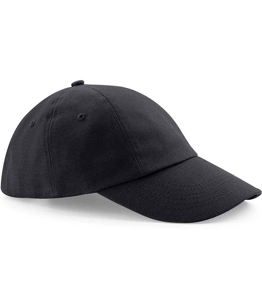 Beechfield Low Profile Heavy Cotton Drill Cap in ONE Black by Beechfield — Custom branded clothing by Print Press, featuring premium embroidery produced in our specialist print lab in the UK.