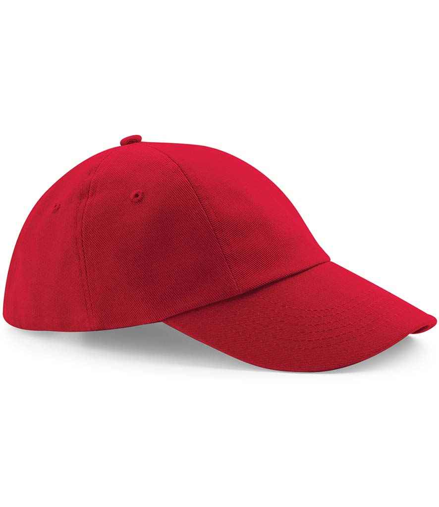 Beechfield Low Profile Heavy Cotton Drill Cap in ONE Classic Red by Beechfield — Custom branded clothing by Print Press, featuring premium embroidery produced in our specialist print lab in the UK.