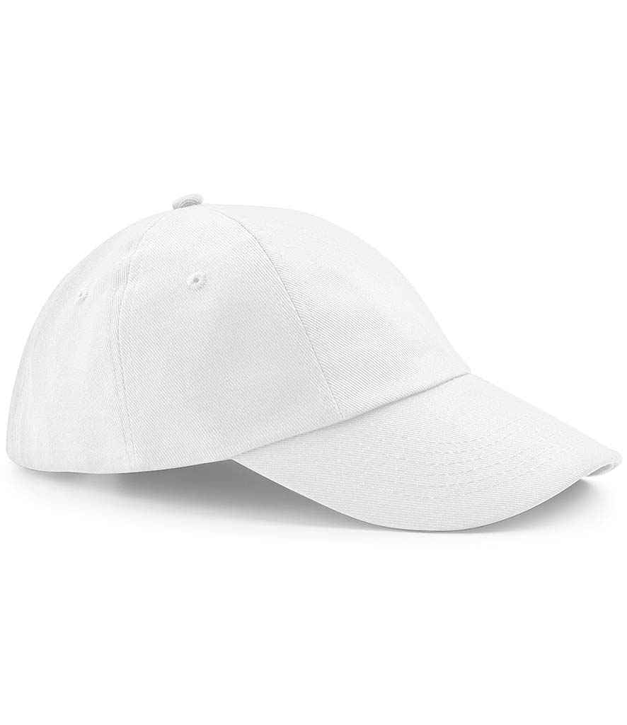 Beechfield Low Profile Heavy Cotton Drill Cap in ONE White by Beechfield — Custom branded clothing by Print Press, featuring premium embroidery produced in our specialist print lab in the UK.