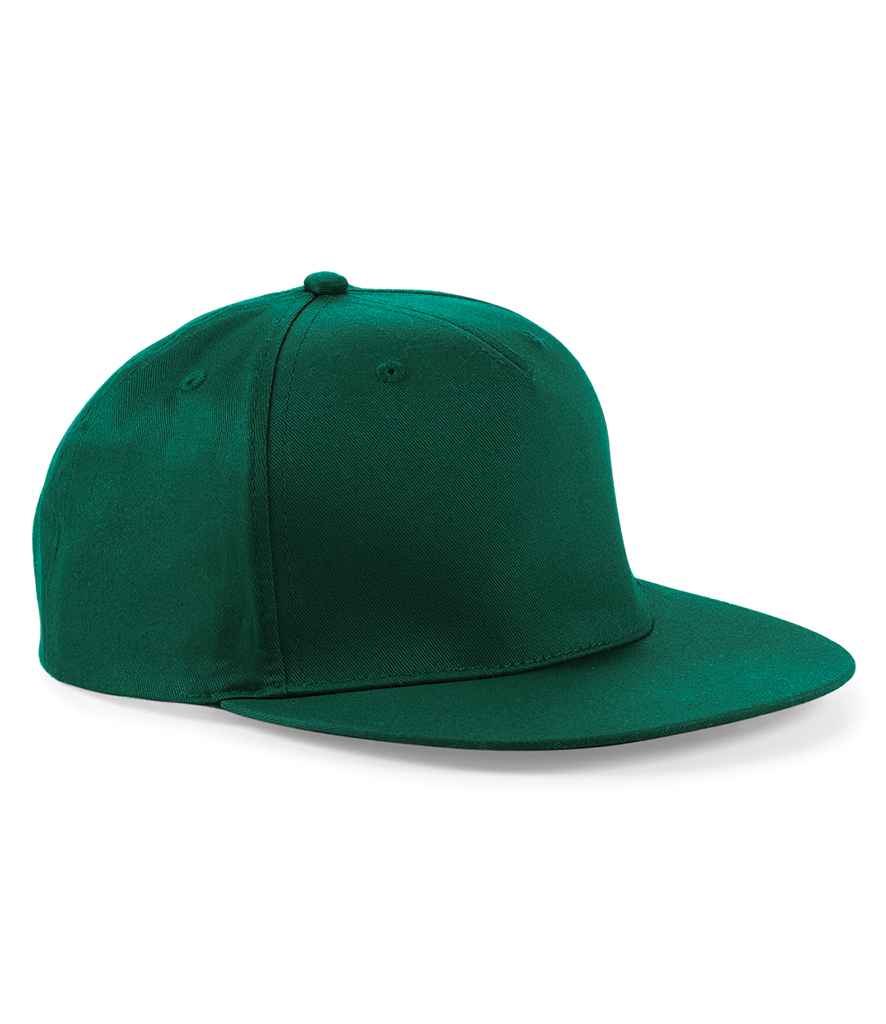 Beechfield 5 Panel Snapback Rapper Cap in ONE Bottle Green by Beechfield — Custom branded clothing by Print Press, featuring premium embroidery produced in our specialist print lab in the UK.