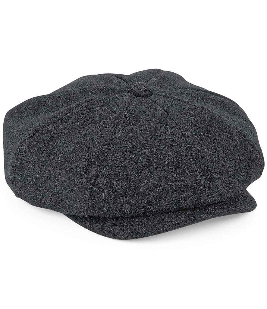 Beechfield Melton Wool Baker Boy Cap in by Beechfield — Custom branded clothing by Print Press, featuring premium embroidery produced in our specialist print lab in the UK.