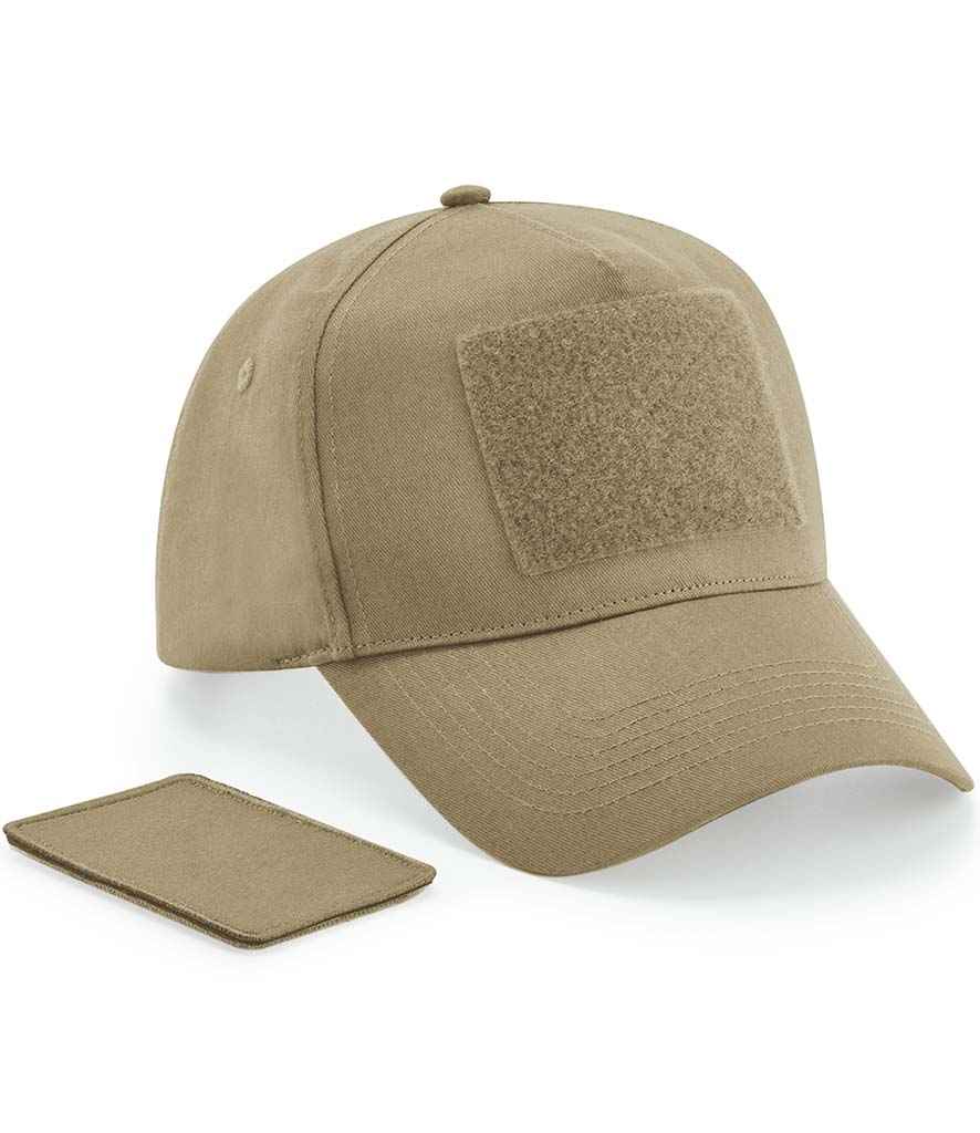Beechfield Removable Patch 5 Panel Cap in ONE Desert Sand by Beechfield — Custom branded clothing by Print Press, featuring premium embroidery produced in our specialist print lab in the UK.
