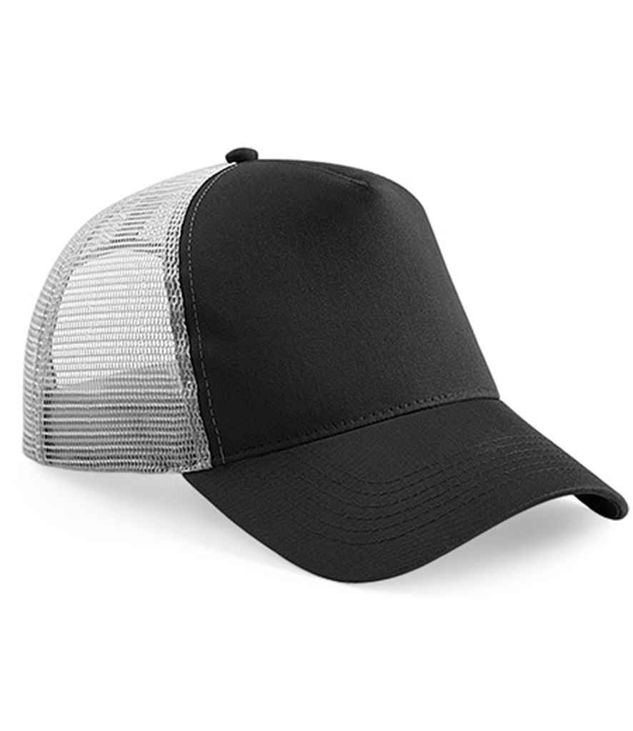 Beechfield Snapback Trucker Cap in ONE Black Grey by Beechfield — Custom branded clothing by Print Press, featuring premium embroidery produced in our specialist print lab in the UK.