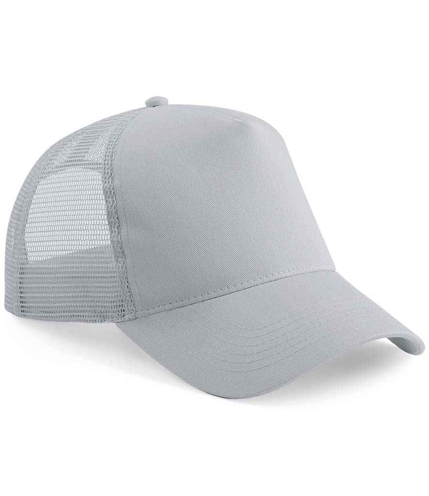 Beechfield Snapback Trucker Cap in ONE Light Grey Light Grey by Beechfield — Custom branded clothing by Print Press, featuring premium embroidery produced in our specialist print lab in the UK.