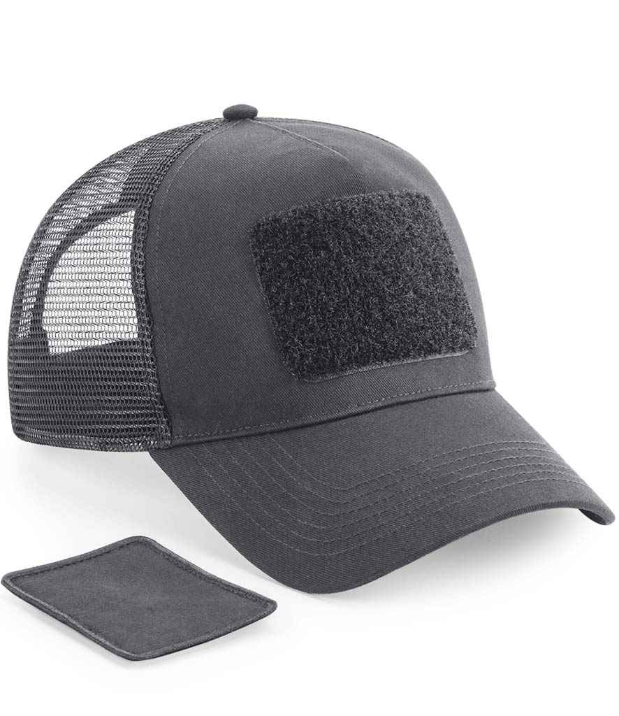 Beechfield Patch Snapback Trucker Cap in ONE Graphite Grey by Beechfield — Custom branded clothing by Print Press, featuring premium embroidery produced in our specialist print lab in the UK.