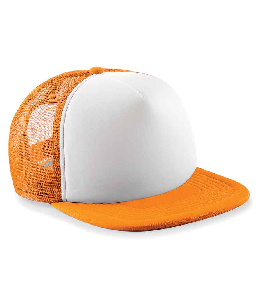 Beechfield Vintage Snapback Trucker Cap in ONE Orange White by Beechfield — Custom branded clothing by Print Press, featuring premium embroidery produced in our specialist print lab in the UK.