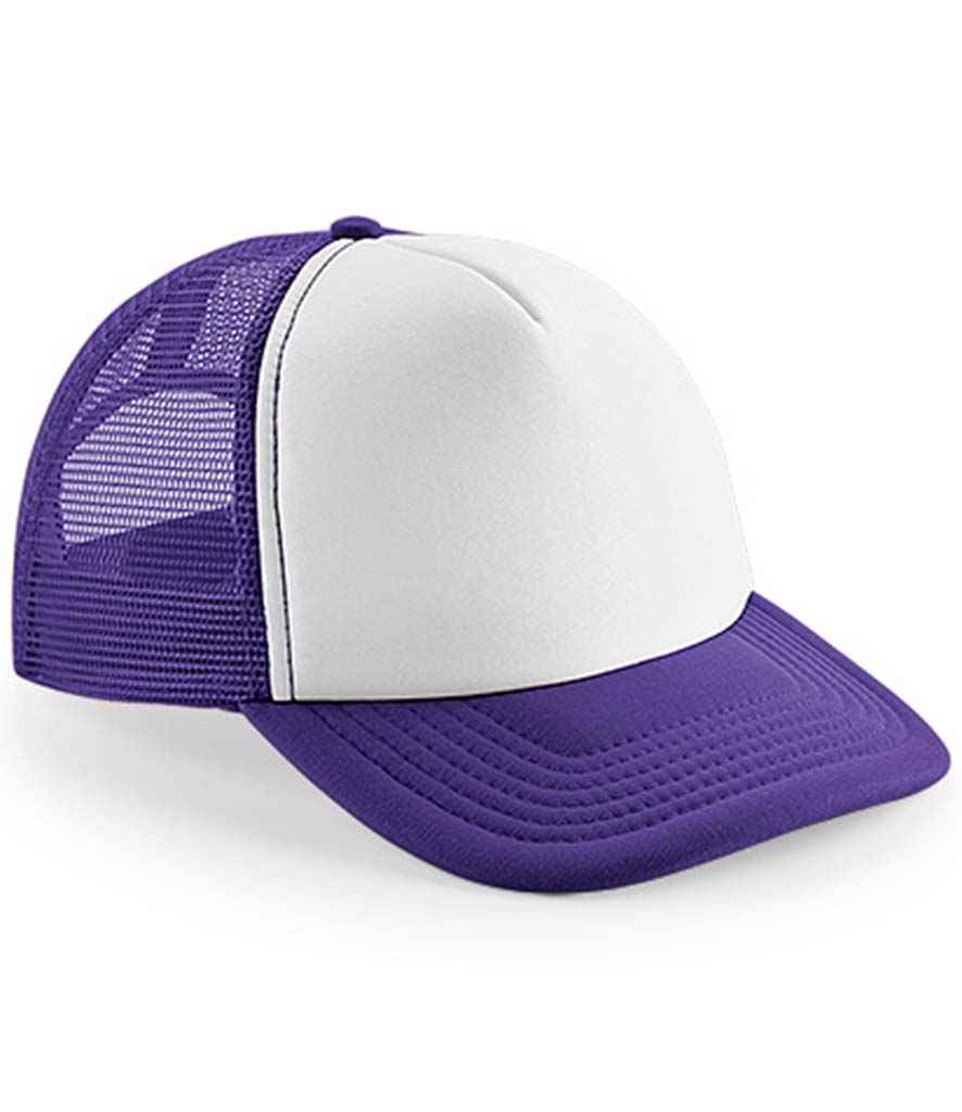 Beechfield Vintage Snapback Trucker Cap in ONE Purple White by Beechfield — Custom branded clothing by Print Press, featuring premium embroidery produced in our specialist print lab in the UK.