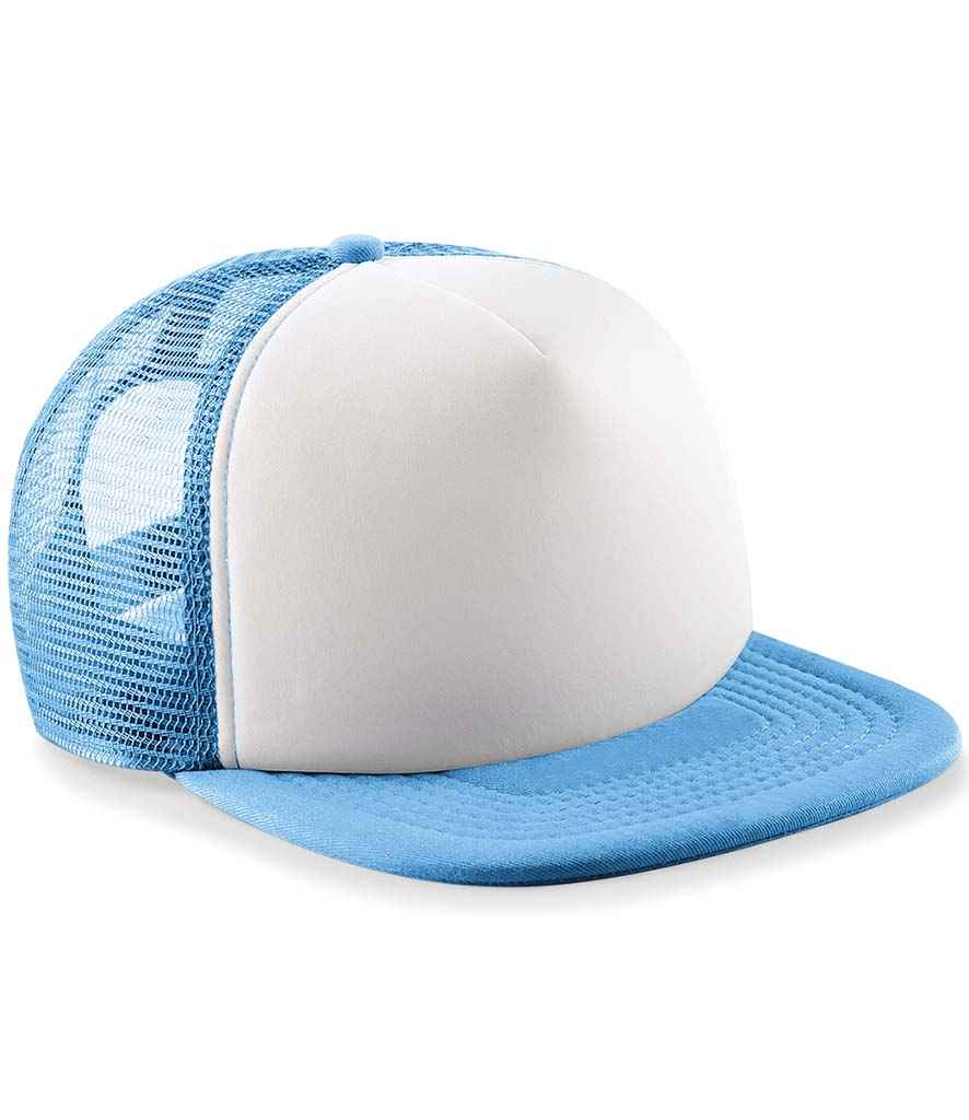 Beechfield Vintage Snapback Trucker Cap in ONE Sky Blue White by Beechfield — Custom branded clothing by Print Press, featuring premium embroidery produced in our specialist print lab in the UK.