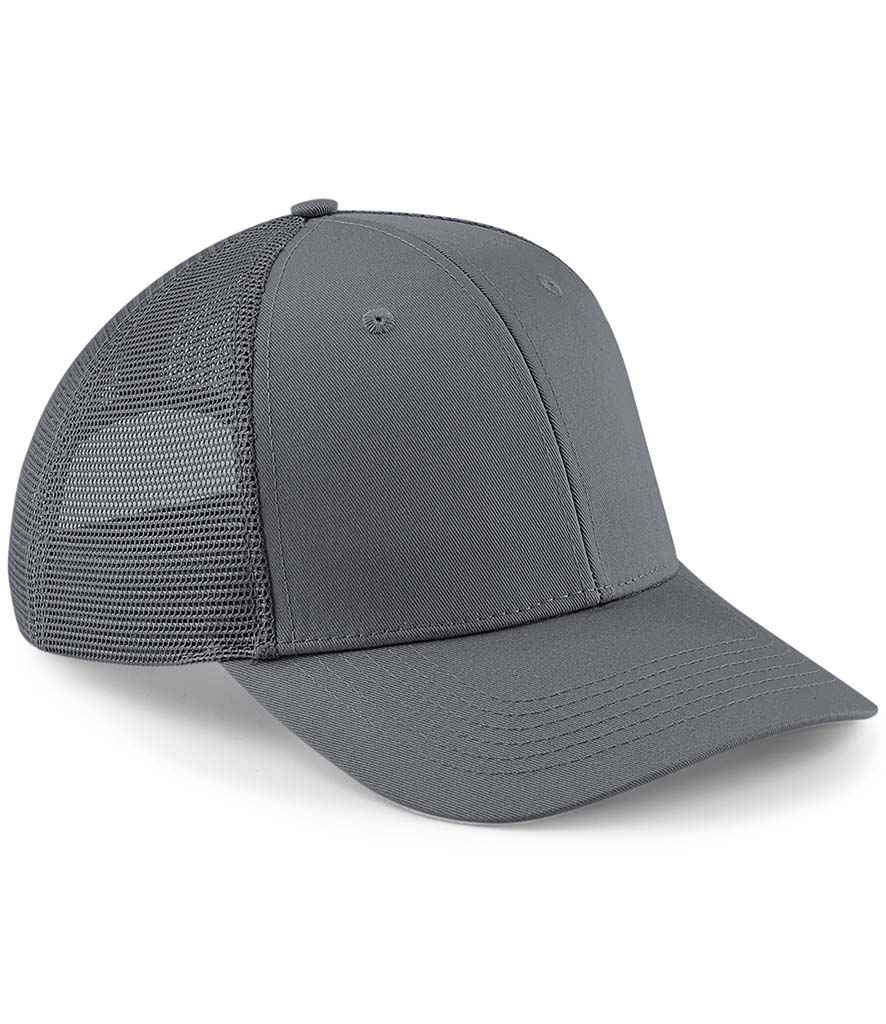 Beechfield Urbanwear Trucker Cap in ONE Graphite Grey by Beechfield — Custom branded clothing by Print Press, featuring premium embroidery produced in our specialist print lab in the UK.
