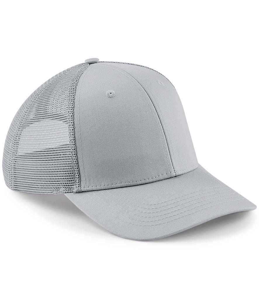 Beechfield Urbanwear Trucker Cap in ONE Light Grey by Beechfield — Custom branded clothing by Print Press, featuring premium embroidery produced in our specialist print lab in the UK.