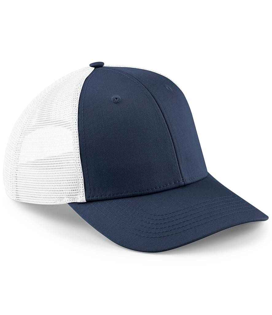 Beechfield Urbanwear Trucker Cap in ONE Navy White by Beechfield — Custom branded clothing by Print Press, featuring premium embroidery produced in our specialist print lab in the UK.