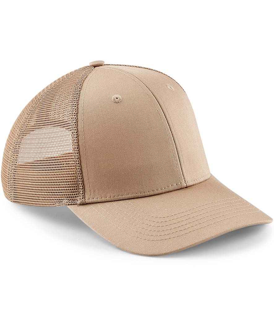 Beechfield Urbanwear Trucker Cap in ONE Warm Sand by Beechfield — Custom branded clothing by Print Press, featuring premium embroidery produced in our specialist print lab in the UK.