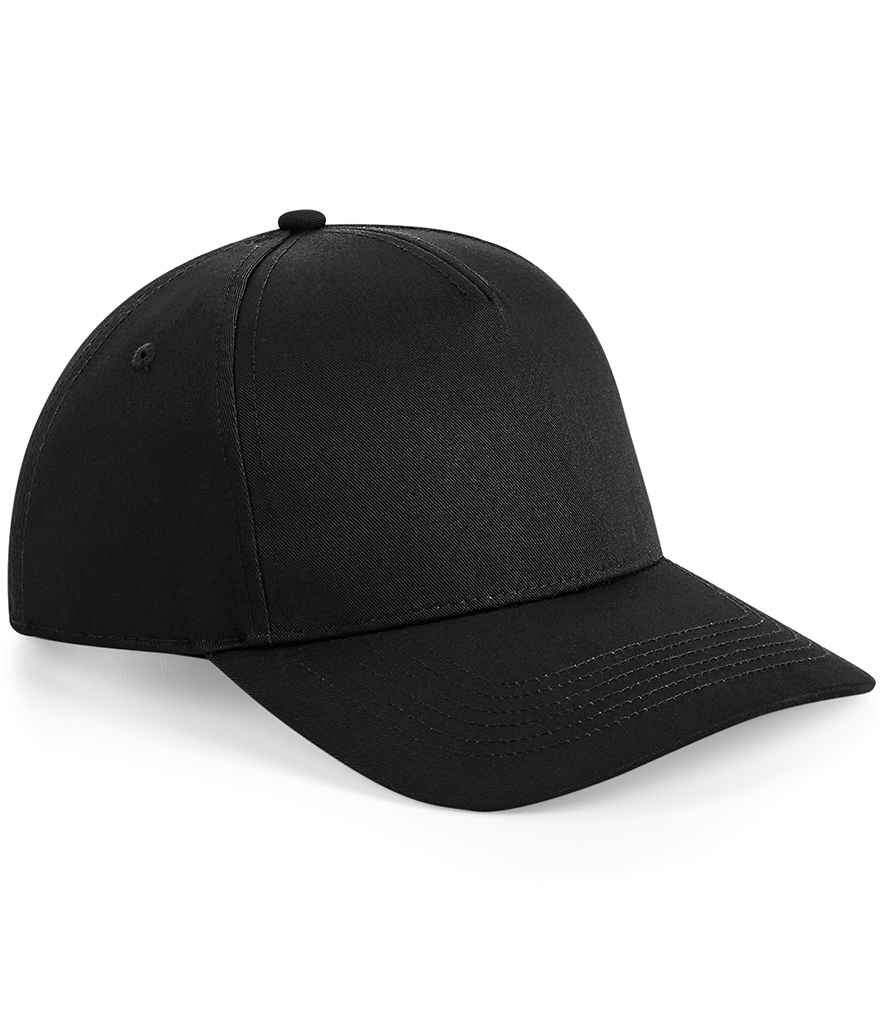 Beechfield Urbanwear 5 Panel Snapback Cap in ONE Black by Beechfield — Custom branded clothing by Print Press, featuring premium embroidery produced in our specialist print lab in the UK.