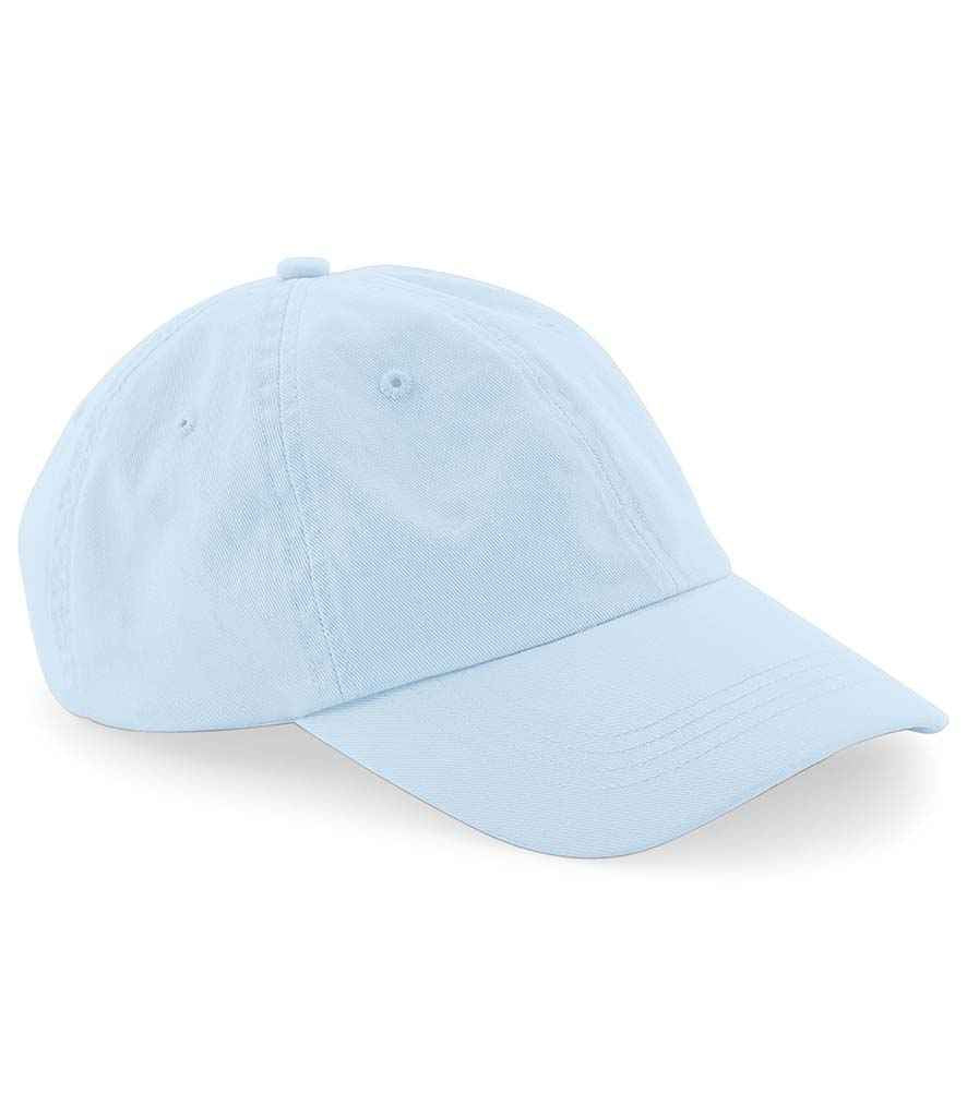 Beechfield Low Profile 6 Panel Dad Cap in ONE Pastel Blue by Beechfield — Custom branded clothing by Print Press, featuring premium embroidery produced in our specialist print lab in the UK.