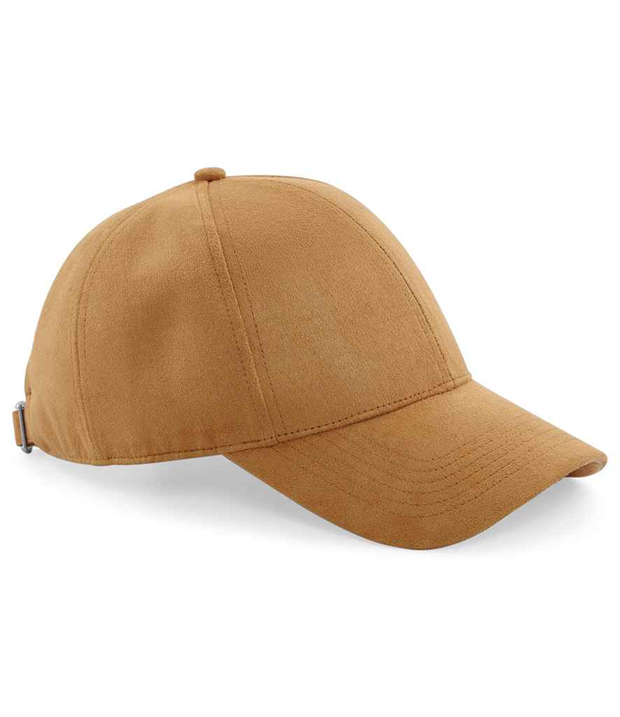 Beechfield Faux Suede 6 Panel Cap in ONE Caramel by Beechfield — Custom branded clothing by Print Press, featuring premium embroidery produced in our specialist print lab in the UK.