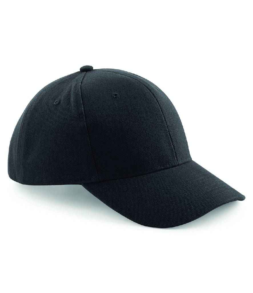 Beechfield Pro-Style Heavy Brushed Cotton Cap in ONE Black by Beechfield — Custom branded clothing by Print Press, featuring premium embroidery produced in our specialist print lab in the UK.