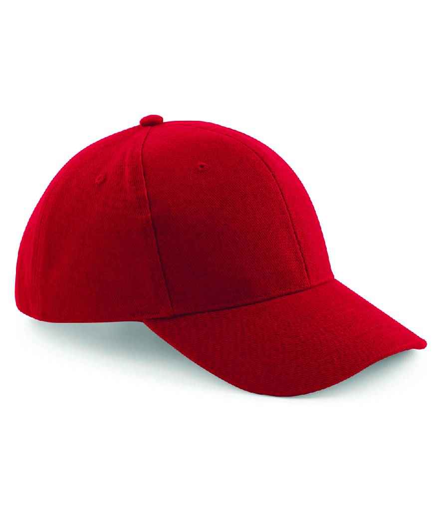 Beechfield Pro-Style Heavy Brushed Cotton Cap in ONE Classic Red by Beechfield — Custom branded clothing by Print Press, featuring premium embroidery produced in our specialist print lab in the UK.