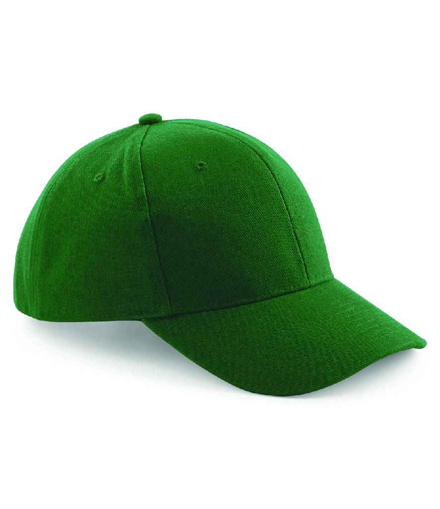 Beechfield Pro-Style Heavy Brushed Cotton Cap in ONE Forest Green by Beechfield — Custom branded clothing by Print Press, featuring premium embroidery produced in our specialist print lab in the UK.