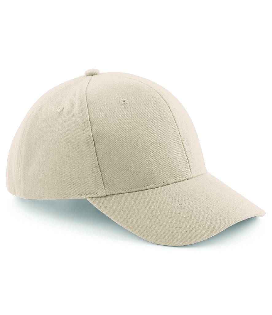 Beechfield Pro-Style Heavy Brushed Cotton Cap in ONE Stone by Beechfield — Custom branded clothing by Print Press, featuring premium embroidery produced in our specialist print lab in the UK.