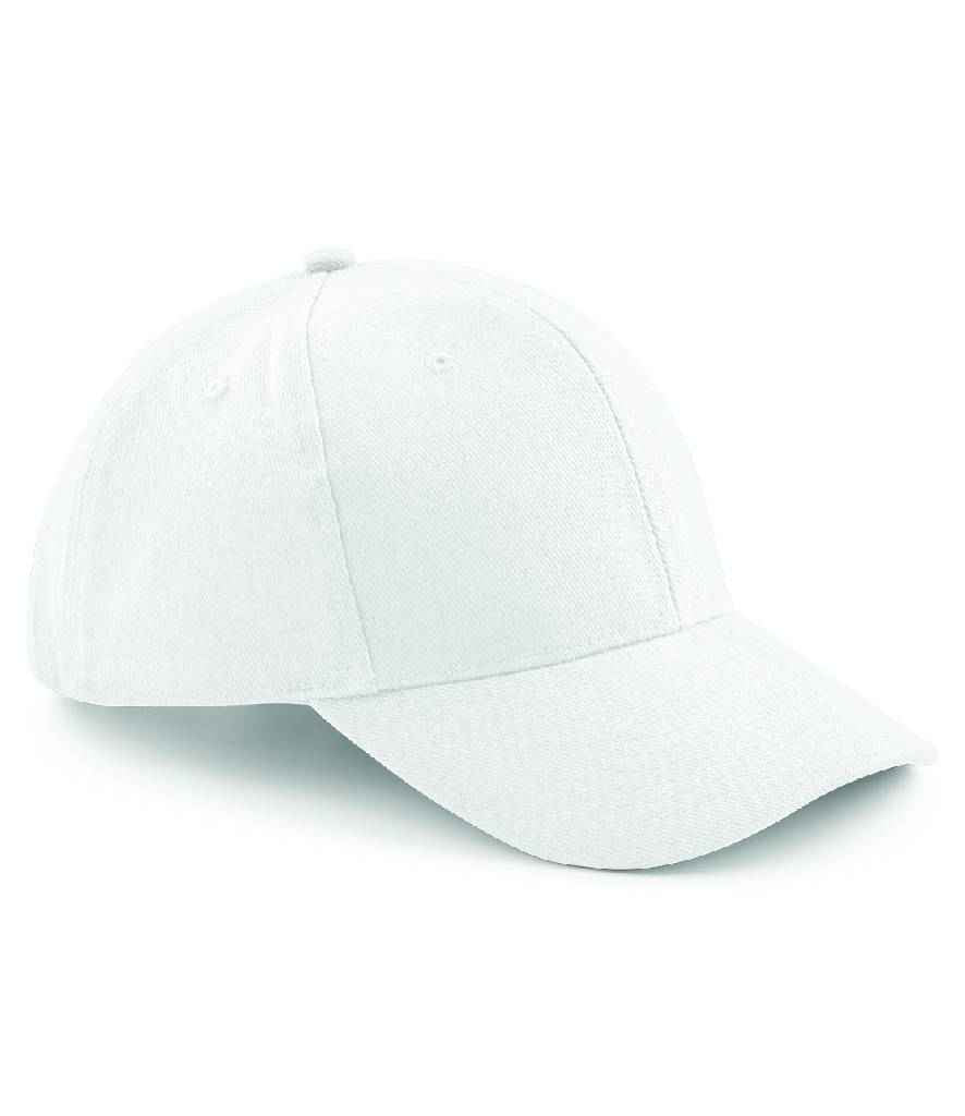 Beechfield Pro-Style Heavy Brushed Cotton Cap in ONE White by Beechfield — Custom branded clothing by Print Press, featuring premium embroidery produced in our specialist print lab in the UK.