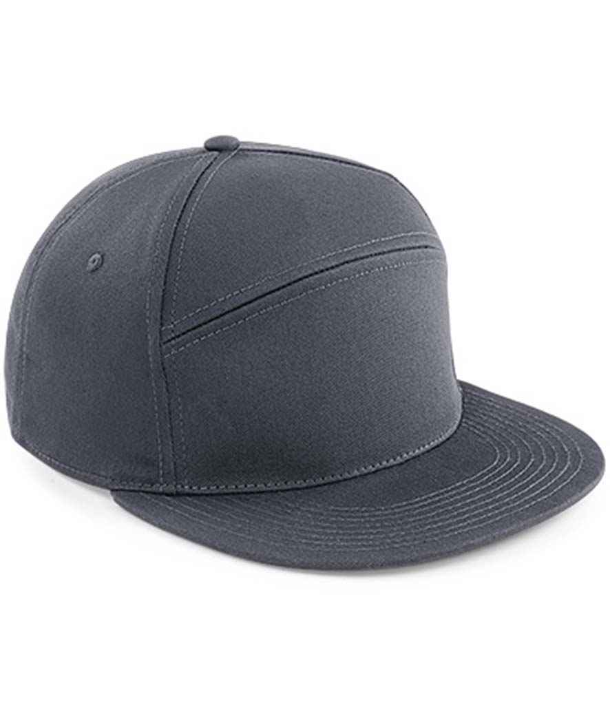 Beechfield Pitcher Snapback Cap in ONE Graphite Grey by Beechfield — Custom branded clothing by Print Press, featuring premium embroidery produced in our specialist print lab in the UK.