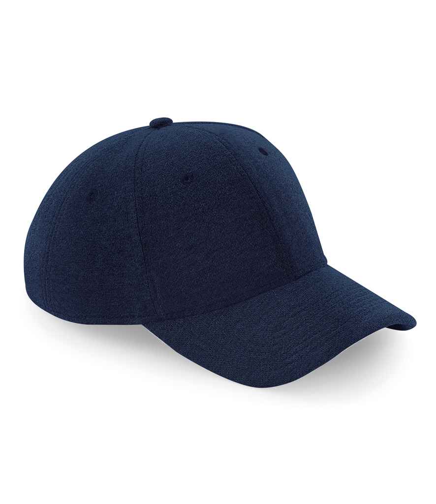 Beechfield Jersey Athleisure Baseball Cap in ONE French Navy by Beechfield — Custom branded clothing by Print Press, featuring premium embroidery produced in our specialist print lab in the UK.