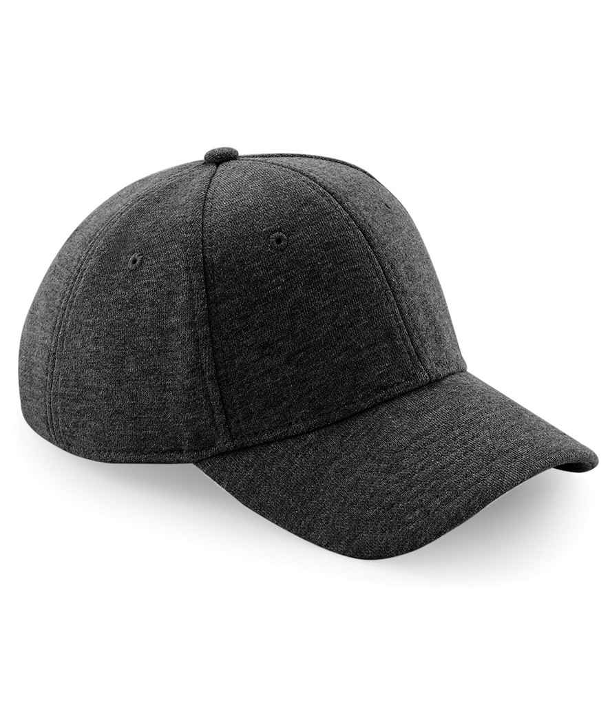 Beechfield Jersey Athleisure Baseball Cap in ONE Heather Graphite by Beechfield — Custom branded clothing by Print Press, featuring premium embroidery produced in our specialist print lab in the UK.