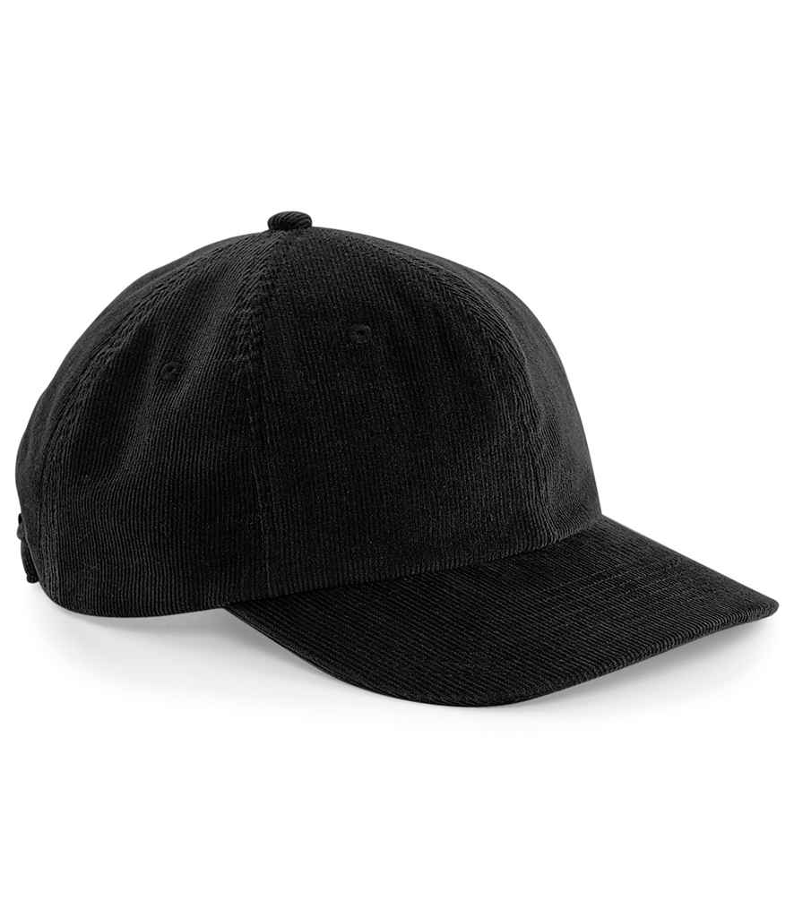 Beechfield Heritage Cord Cap in ONE Black by Beechfield — Custom branded clothing by Print Press, featuring premium embroidery produced in our specialist print lab in the UK.