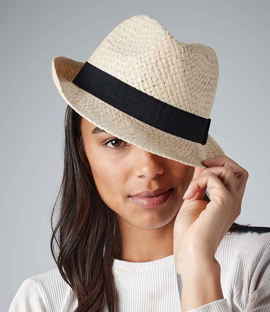 Beechfield Festival Trilby in S M Natural by Beechfield — Custom branded clothing by Print Press, featuring premium embroidery produced in our specialist print lab in the UK.