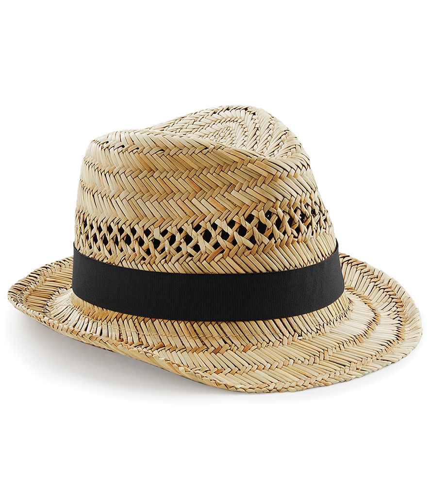 Beechfield Straw Summer Trilby in by Beechfield — Custom branded clothing by Print Press, featuring premium embroidery produced in our specialist print lab in the UK.