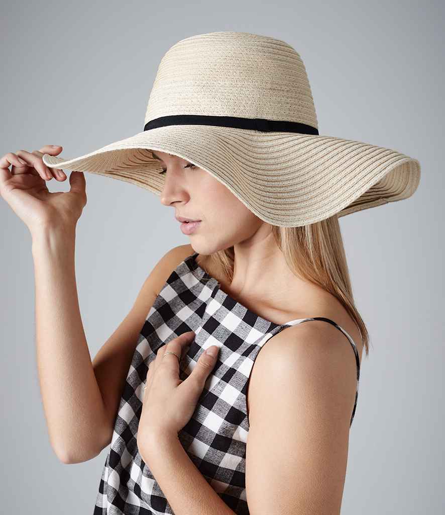Beechfield Marbella Sun Hat in ONE Natural by Beechfield — Custom branded clothing by Print Press, featuring premium embroidery produced in our specialist print lab in the UK.