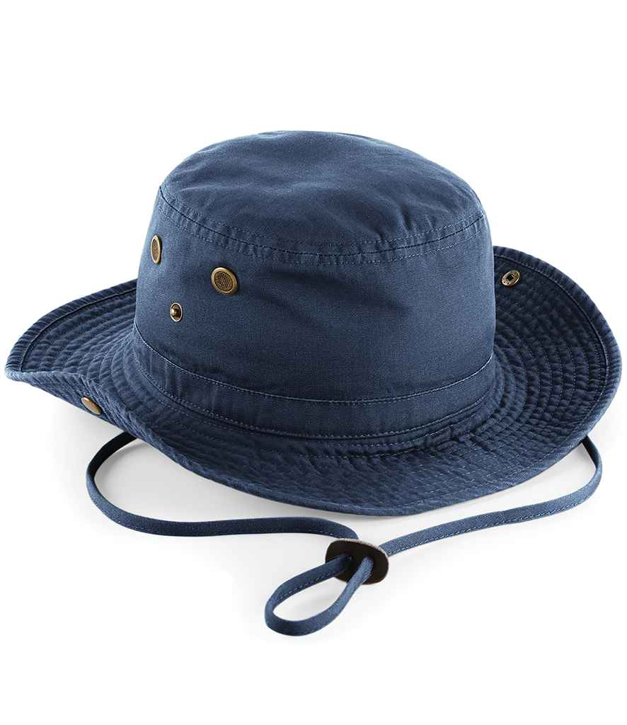 Beechfield Outback Hat in ONE Navy by Beechfield — Custom branded clothing by Print Press, featuring premium embroidery produced in our specialist print lab in the UK.