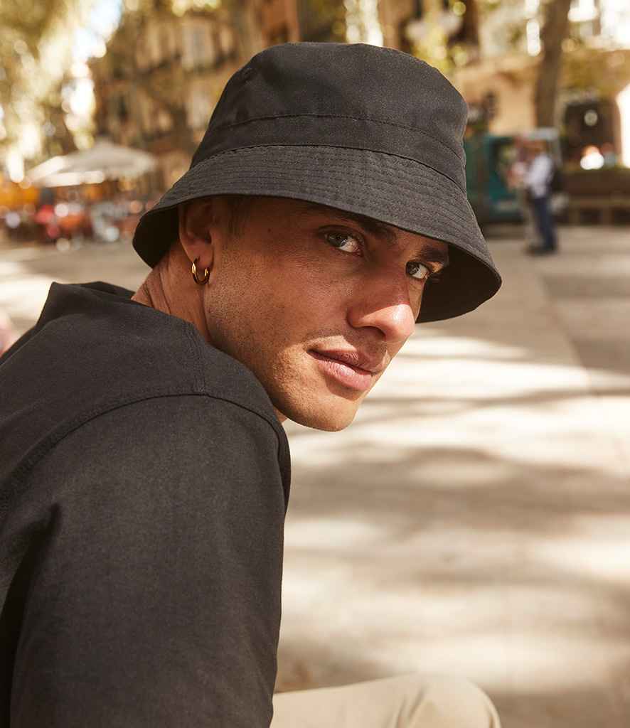 Beechfield Recycled Polyester Bucket Hat in S M Black by Beechfield — Custom branded clothing by Print Press, featuring premium embroidery produced in our specialist print lab in the UK.