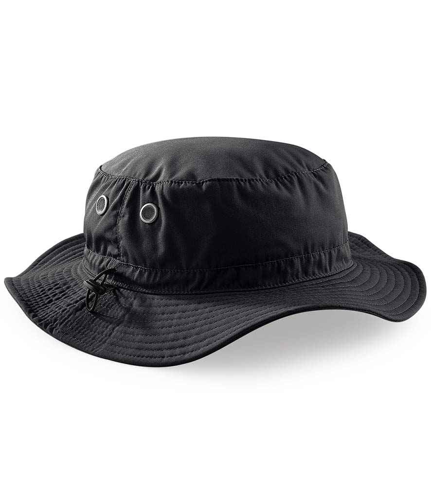 Beechfield Cargo Bucket Hat in ONE Black by Beechfield — Custom branded clothing by Print Press, featuring premium embroidery produced in our specialist print lab in the UK.