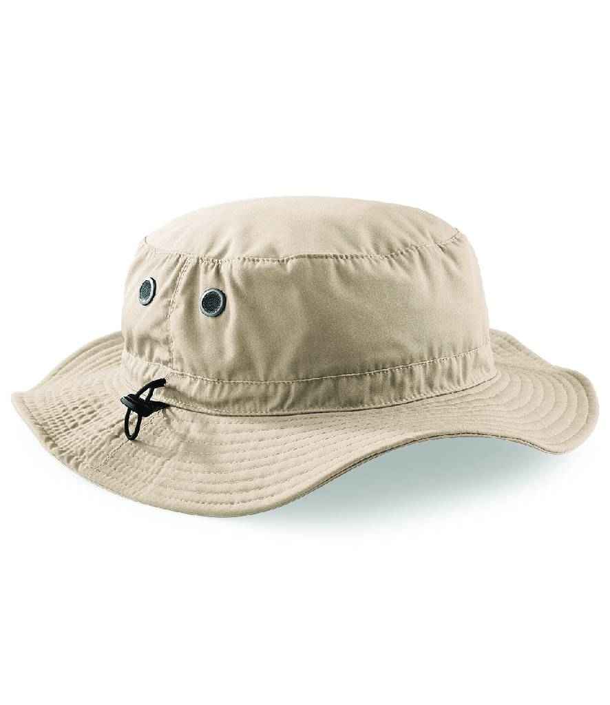 Beechfield Cargo Bucket Hat in ONE Stone by Beechfield — Custom branded clothing by Print Press, featuring premium embroidery produced in our specialist print lab in the UK.