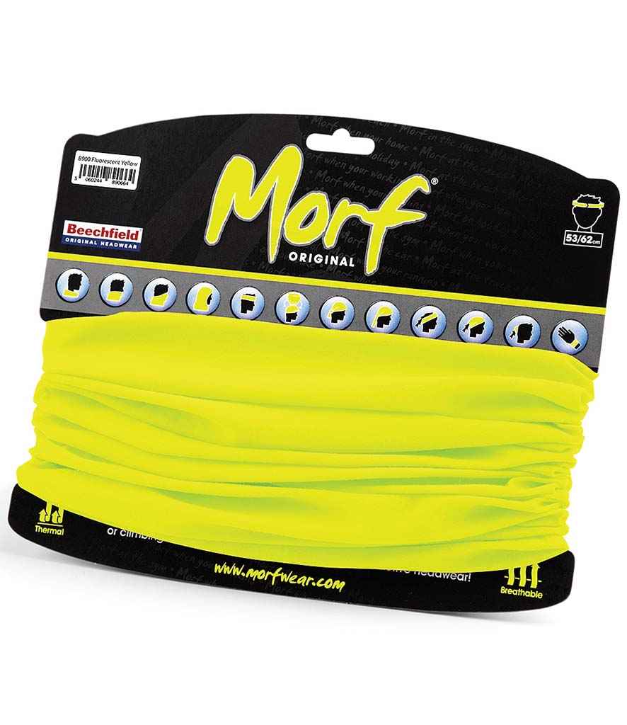 Beechfield Morf® Original in ONE Fluorescent Yellow by Beechfield — Custom branded clothing by Print Press, featuring premium embroidery produced in our specialist print lab in the UK.